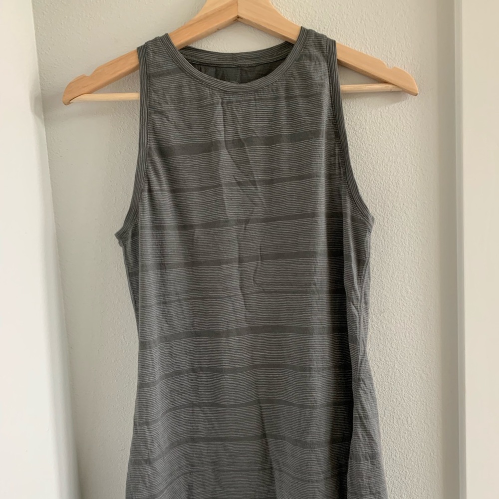 Icebreaker high neck merino striped tank top